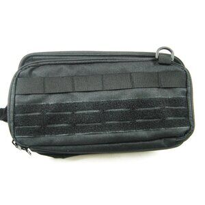 Mens Toiletry Bag with Zippers Canvas Case Organizer Portable Travel Black Kit